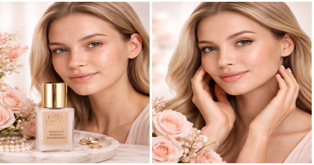 estee lauder foundation in use