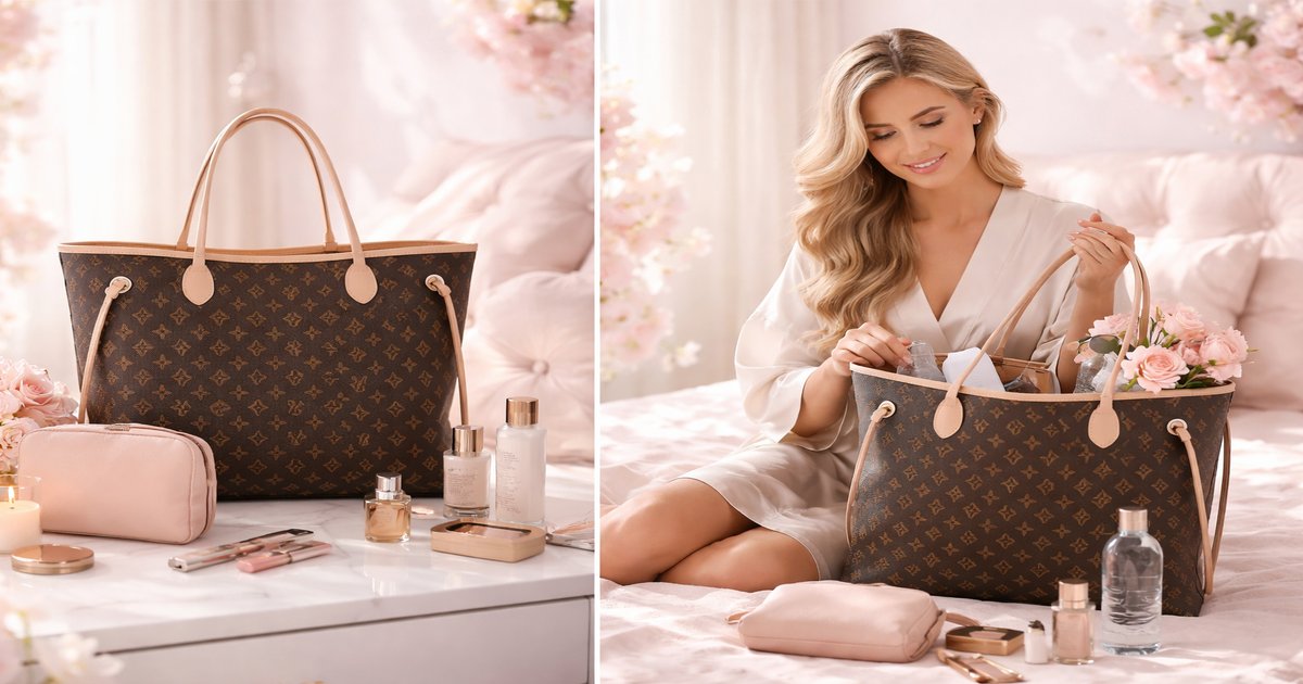 louis vuitton tote in use