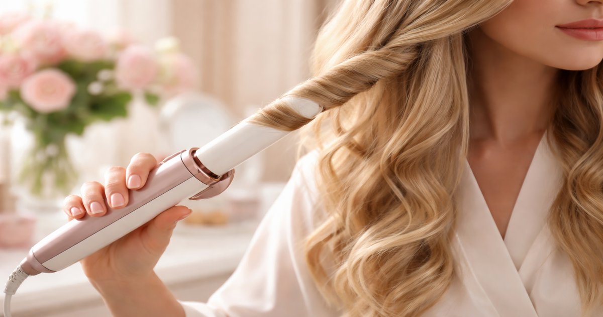 remington curling iron in use